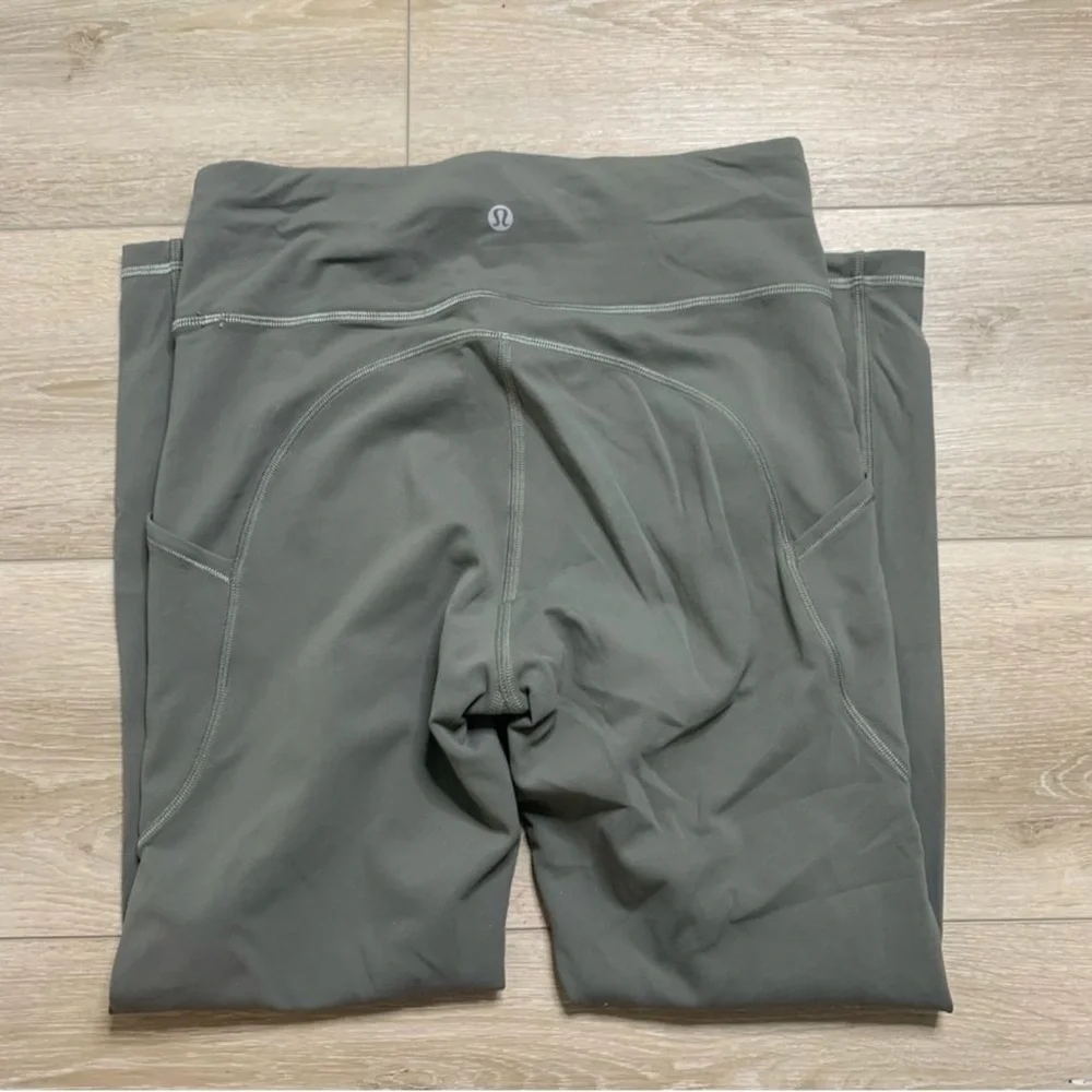 Lululemon Invigorate High Rise Crop 23” Leggings in Grey Sage Size 12